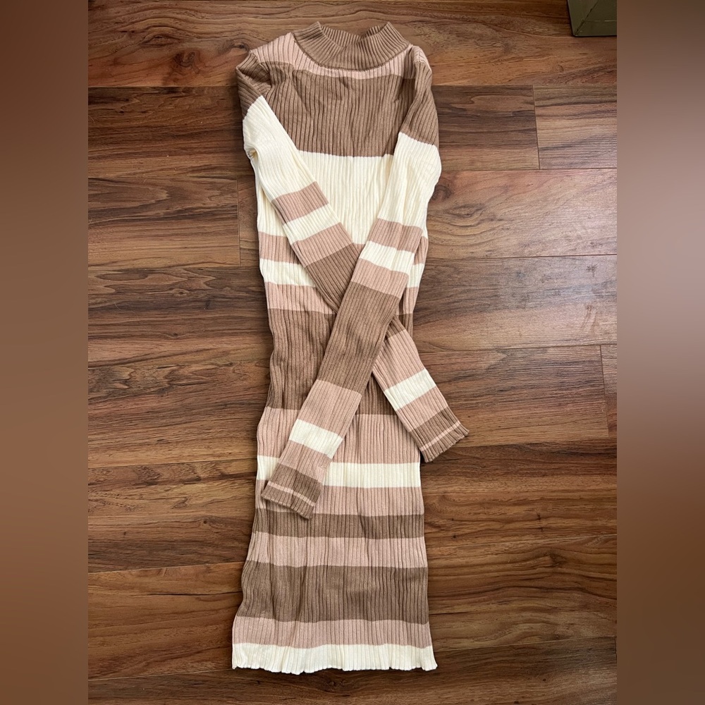 Windsor tan striped dress
